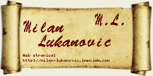 Milan Lukanović vizit kartica